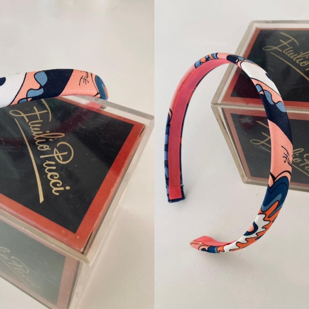 S O L D Emilio Pucci Signed Silk Head Band Hair Wrap